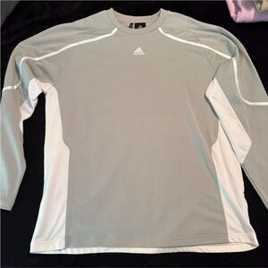 Adidas Men's Long Sleeve Tee in Gray and White